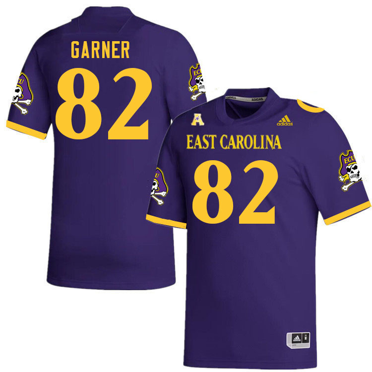 Men #82 Jarett Garner ECU Pirates 2023 College Football Jerseys Stitched-Purple